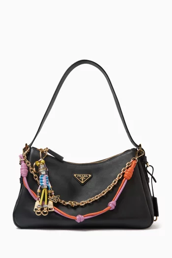 Pop Strings Bag Charm in Leather