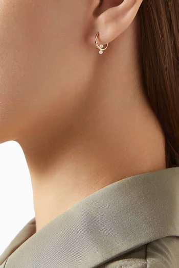 Pearl Single Hoop Earring in 18kt Rose Gold