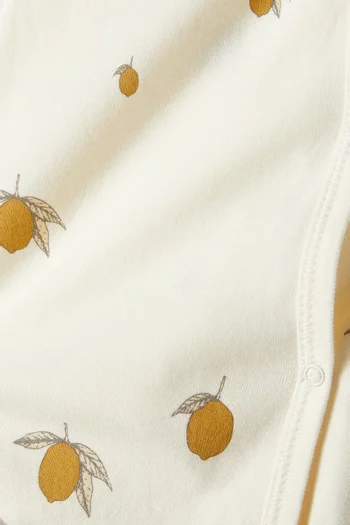 Lemon-print Romper in Organic Cotton