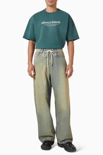 بنطال جينز بساقين واسعتين دينم