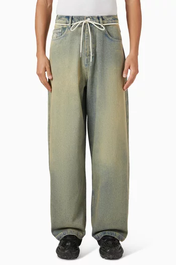 بنطال جينز بساقين واسعتين دينم