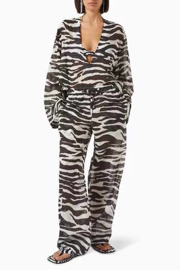 Zebra-print Blouse in Cotton Muslin