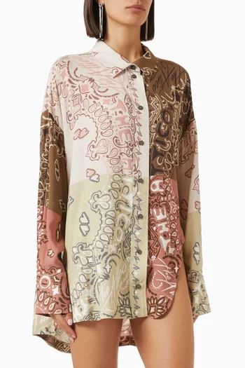 Oversized Bandana-print Shirt in Viscose