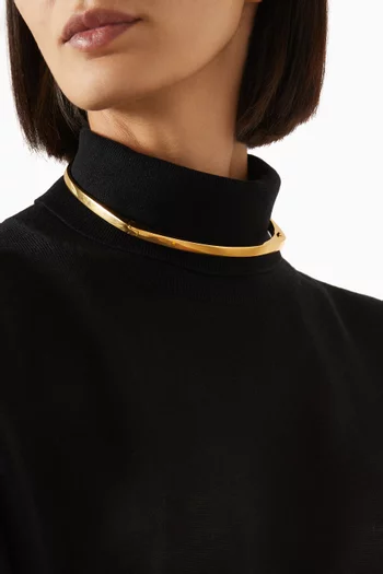 Signature Collar Necklace in 18kt Gold-plated Brass