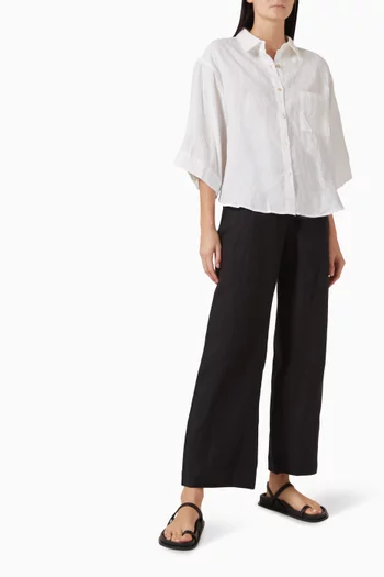 Double Waist Pants in Linen