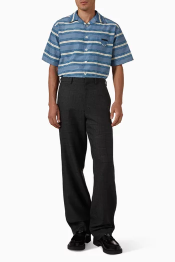 Striped Bowling Shirt in Cotton-silk