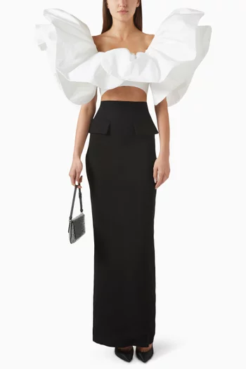 High-waist Maxi Skirt in Crepe