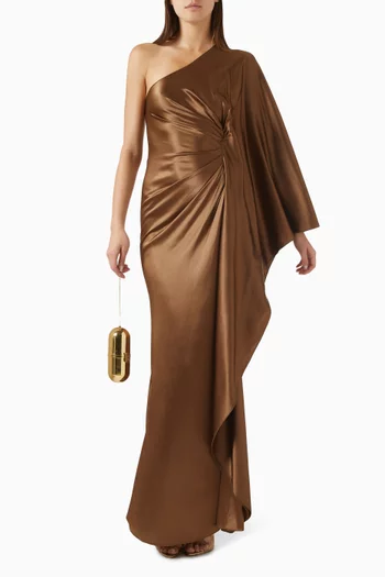 One-shoulder Gathered Dress