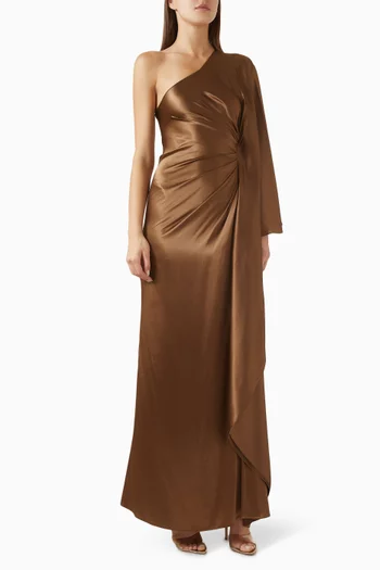 One-shoulder Gathered Dress