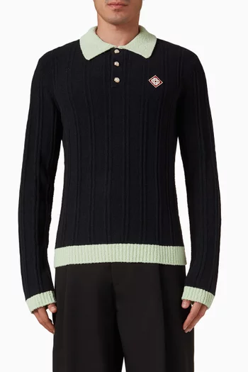 تي شيرت بولو بنسيج بوكليه مزيج قطن