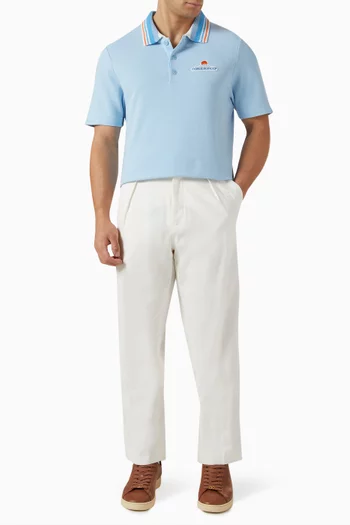 Logo Polo Shirt in Pique Knit