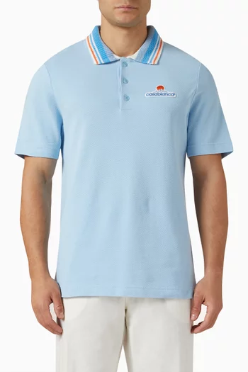 Logo Polo Shirt in Pique Knit