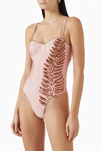 Lagoa Beaded One-piece Swimsuit in Lycra