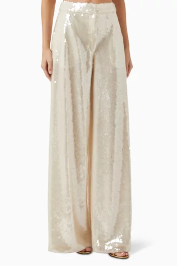 Sequin-embellished Wide-leg Pants
