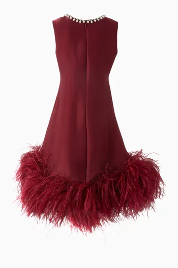 Feather-trimmed Dress
