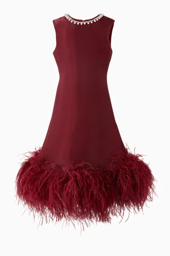 Feather-trimmed Dress