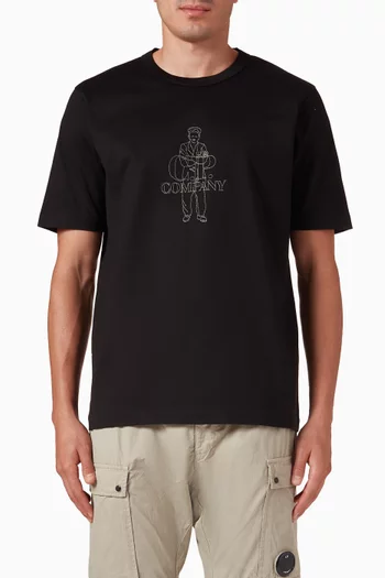 Embroidered Logo T-shirt in 30/2 Mercerised Jersey