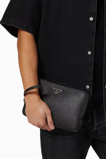 Wristlet Clutch in Saffiano Leather