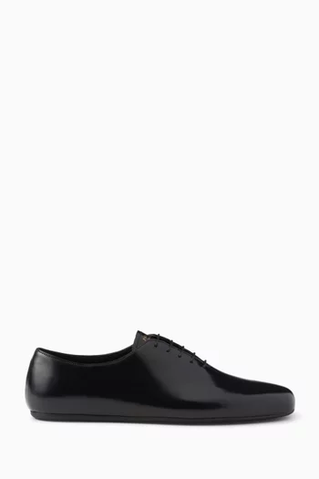 Lace-up Shoes in Brushed Leather
