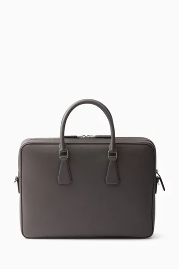 Briefcase in Saffiano Leather