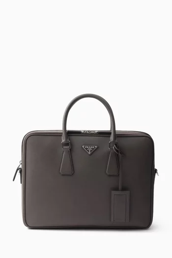 Briefcase in Saffiano Leather