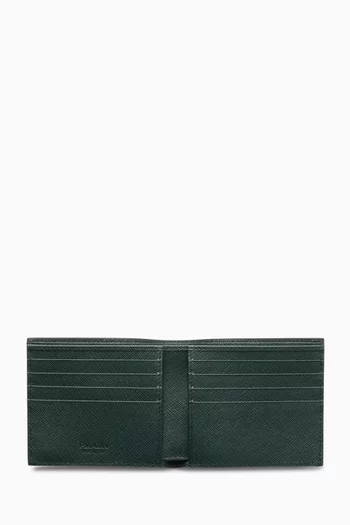 Logo Bifold Wallet in Saffiano Leather