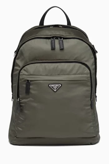 Backpack in Re-Nylon & Saffiano Leather
