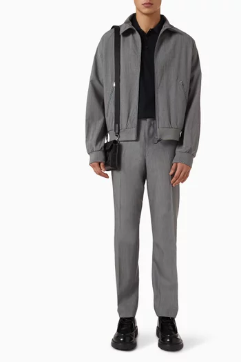Stand Collar Jacket in Wool