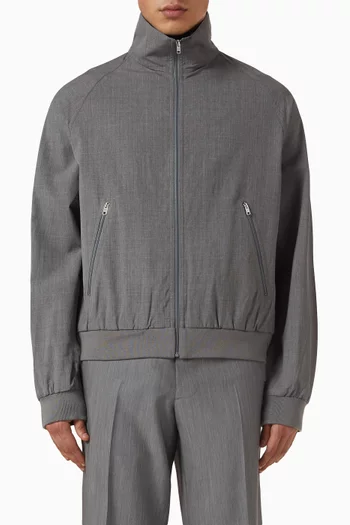 Stand Collar Jacket in Wool