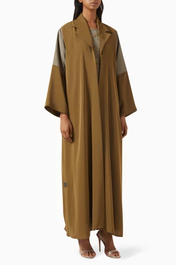 Thread Embroidered Abaya Set in Nada