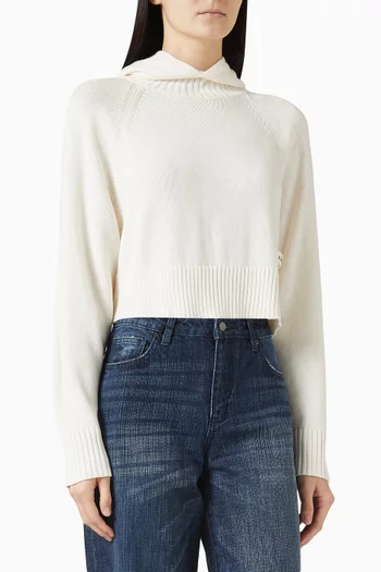 Sweater Hoodie in Wool-blend Knit