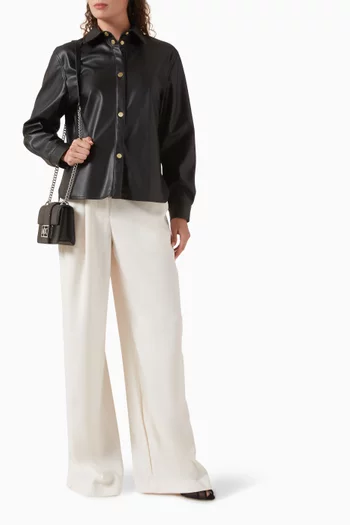 Boxy-fit Shirt in Faux-leather