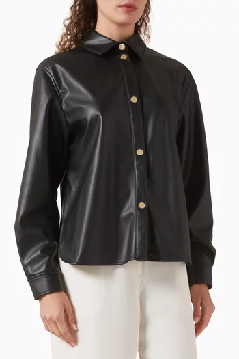 Boxy-fit Shirt in Faux-leather