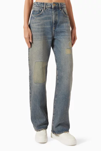 بنطال جينز بقصة فضفاضة دينم