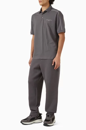 Straight Pants in Cotton-blend pique