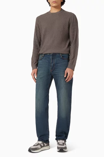 Wavy Texture Sweater in Wool-blend