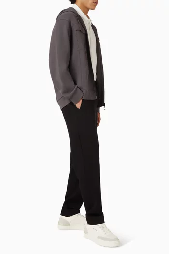 Straight-leg Pants in Cotton Piqué