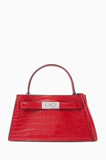 Petite Lee Radziwill Bag in Croc-embossed Leather