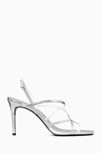 90 Strappy Sandals in Metallic Leather