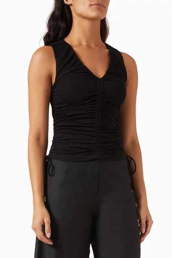 Callen Gathered Top in Viscose Blend