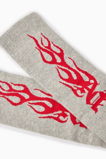 Flames Jacquard Socks