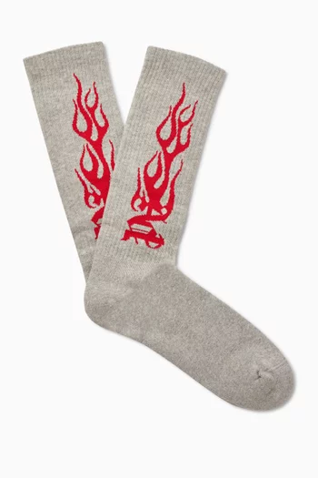 Flames Jacquard Socks