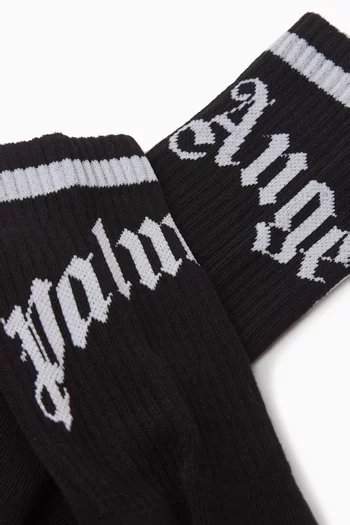 Curved Logo Track Socks