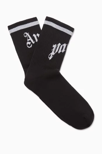 Curved Logo Track Socks