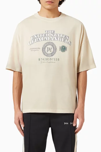 Dollar-print Oversized T-shirt in Cotton