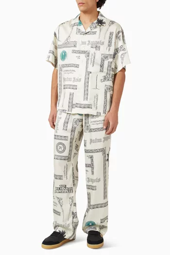 Dollar-print Bowling Shirt in Cotton