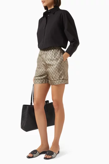 GG Supreme Print Shorts in Silk-twill