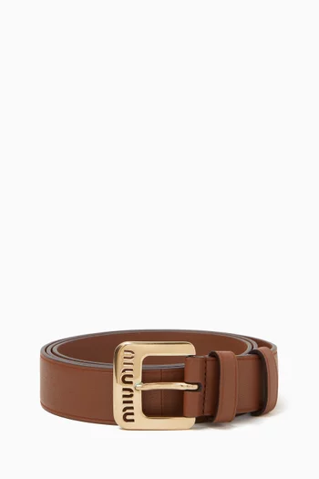 Logo-engraved Buckle Belt in Nappa Leather