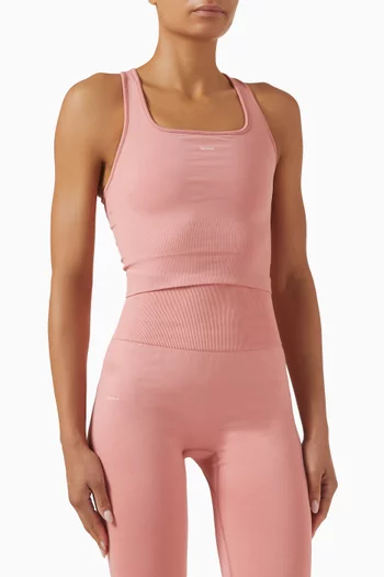 Plant-Stretch Compressive Ribbed Tank Top