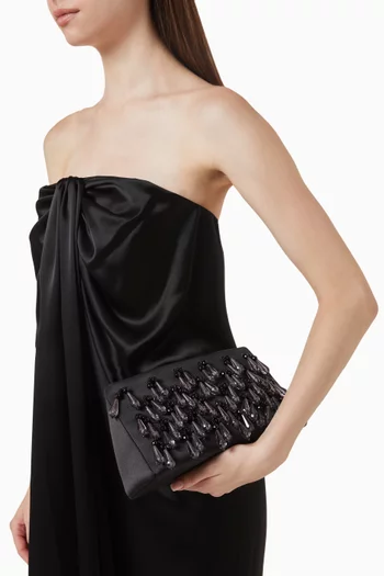 Aya Clutch Bag in Satin